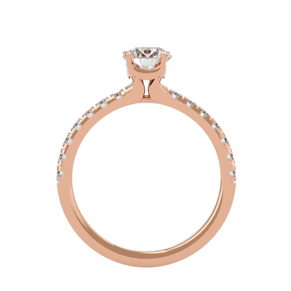 Lumière Beautiful Halo - 1.17 Ct Round Diamond Gold Ring