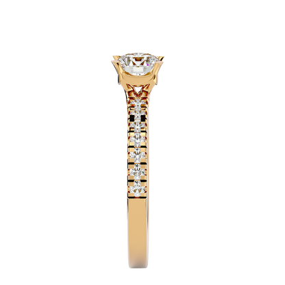 Lumière Beautiful Halo - 1.17 Ct Round Diamond Gold Ring