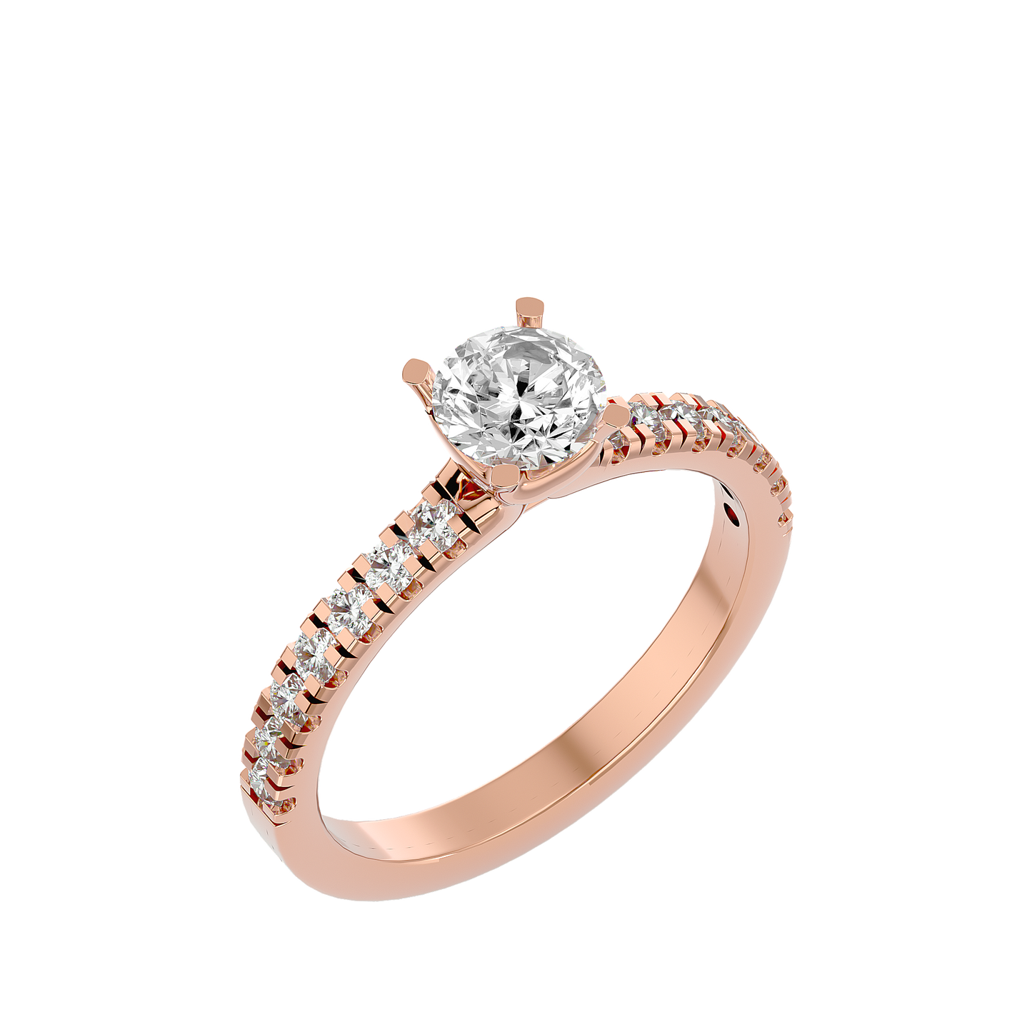 Lumière Beautiful Halo - 1.17 Ct Round Diamond Gold Ring