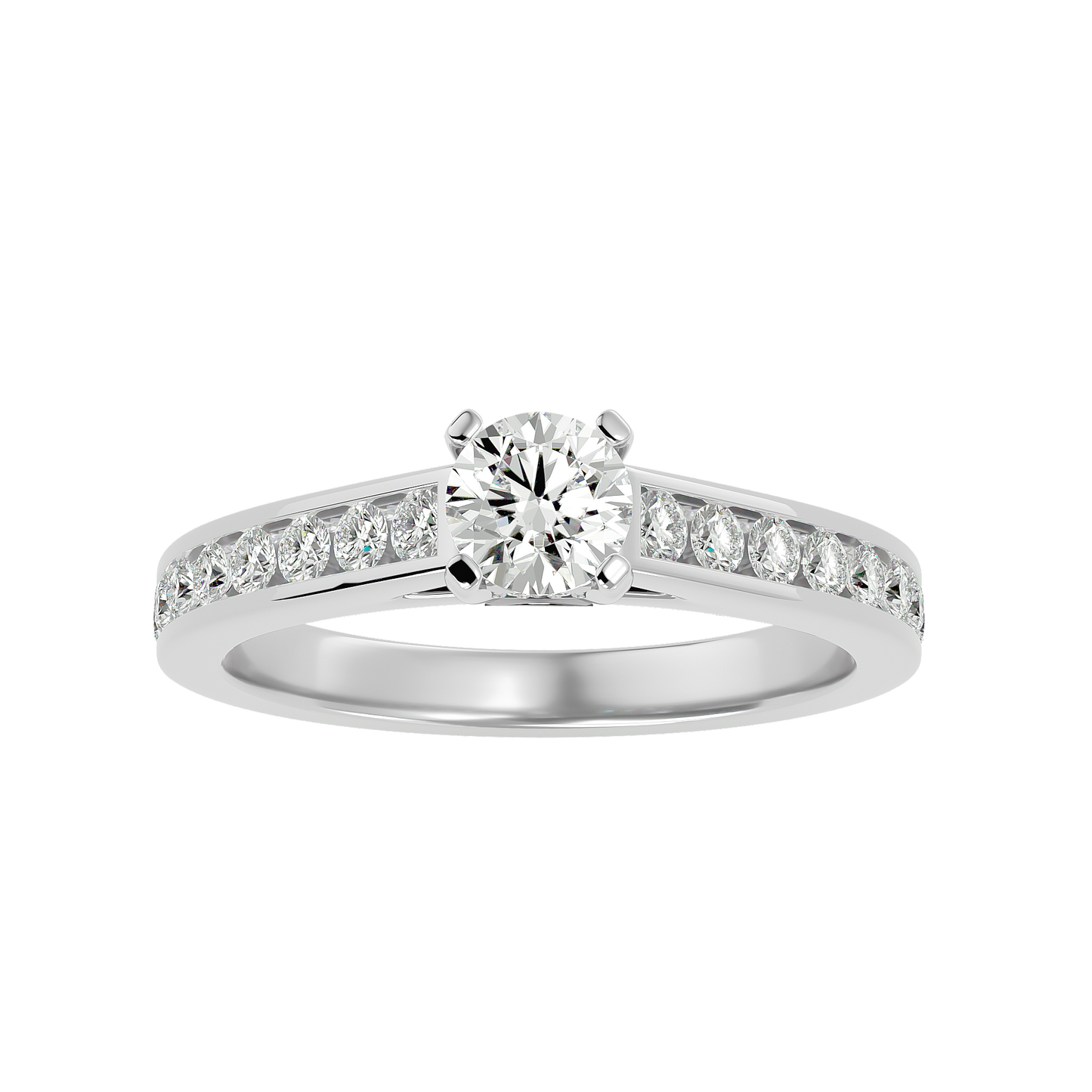 Lumière Beautiful Halo - 1.09 Ct Round Diamond Gold Ring