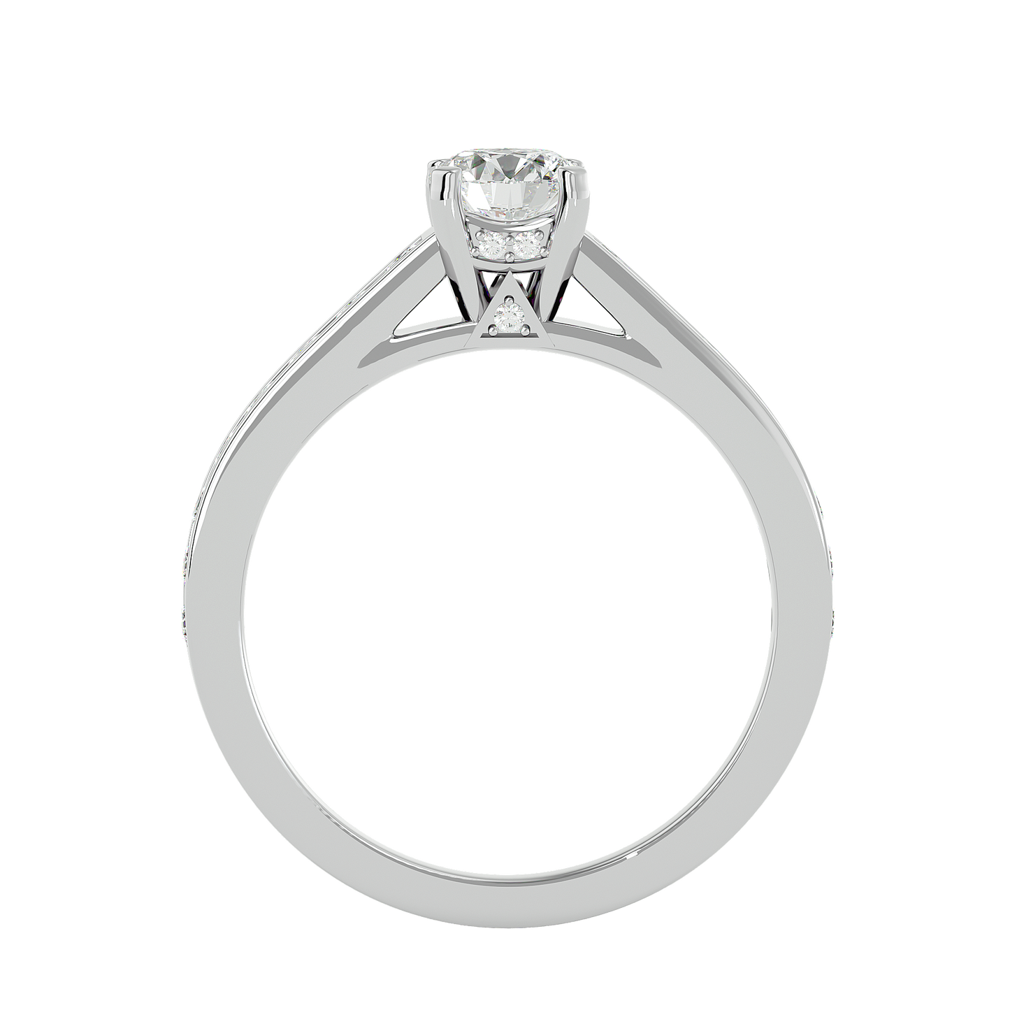 Lumière Beautiful Halo - 1.09 Ct Round Diamond Gold Ring