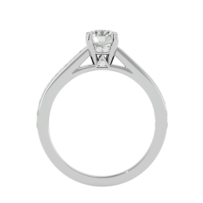 Lumière Beautiful Halo - 1.09 Ct Round Diamond Gold Ring