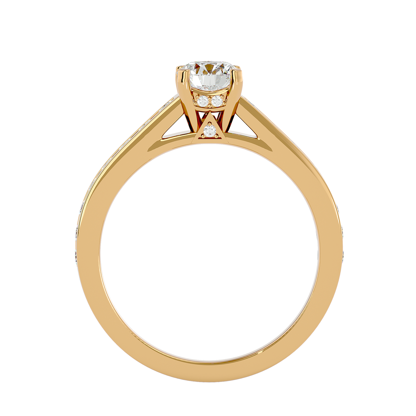 Lumière Beautiful Halo - 1.09 Ct Round Diamond Gold Ring