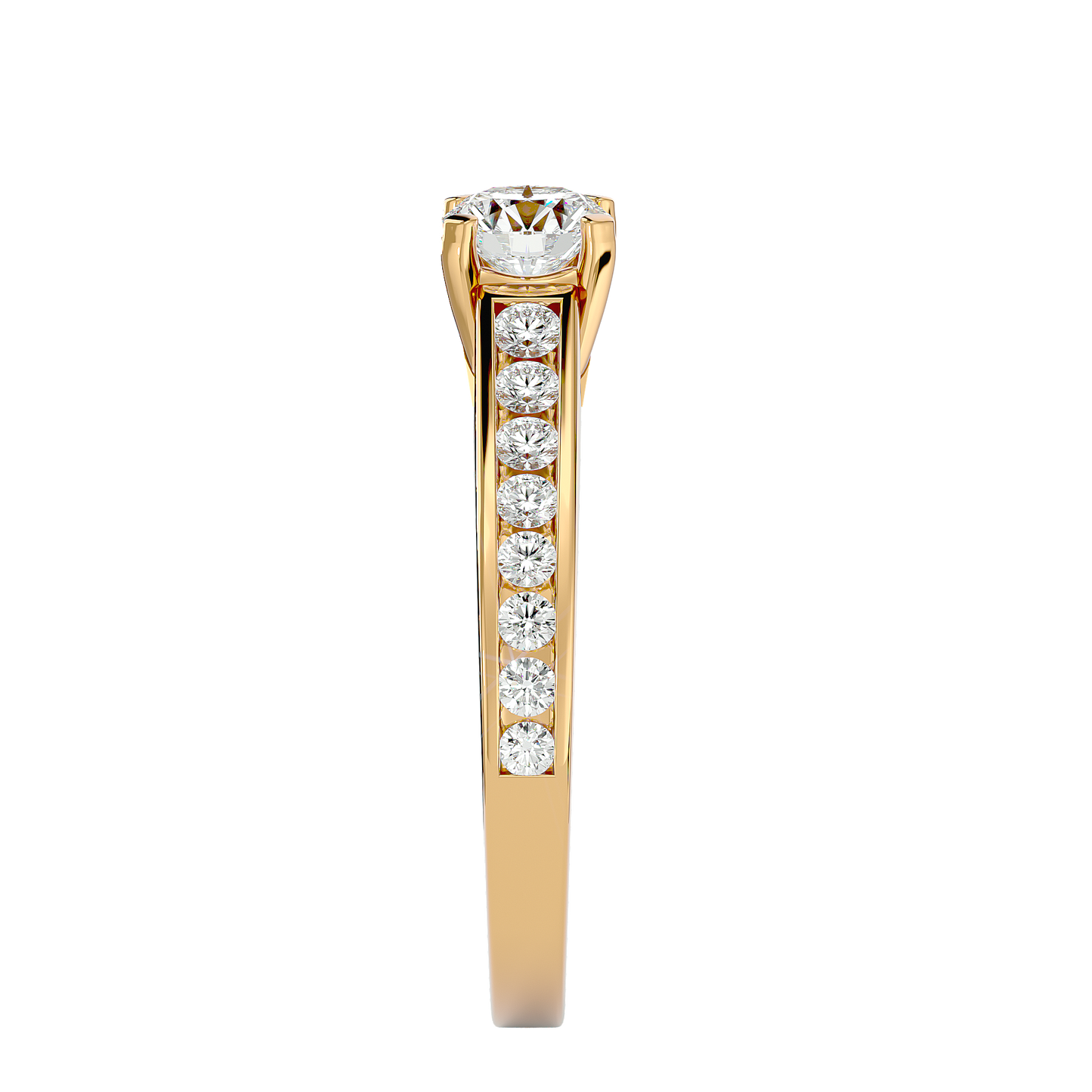 Lumière Beautiful Halo - 1.09 Ct Round Diamond Gold Ring