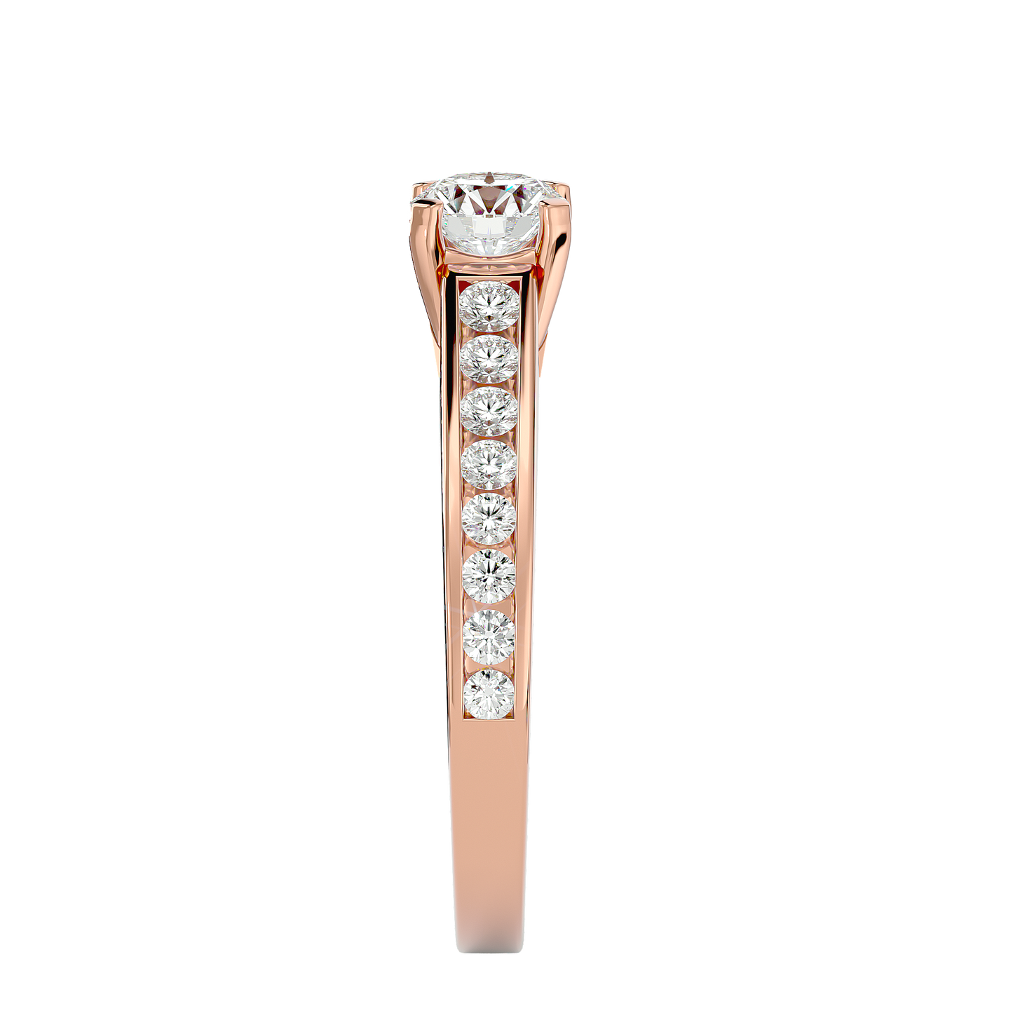 Lumière Beautiful Halo - 1.09 Ct Round Diamond Gold Ring