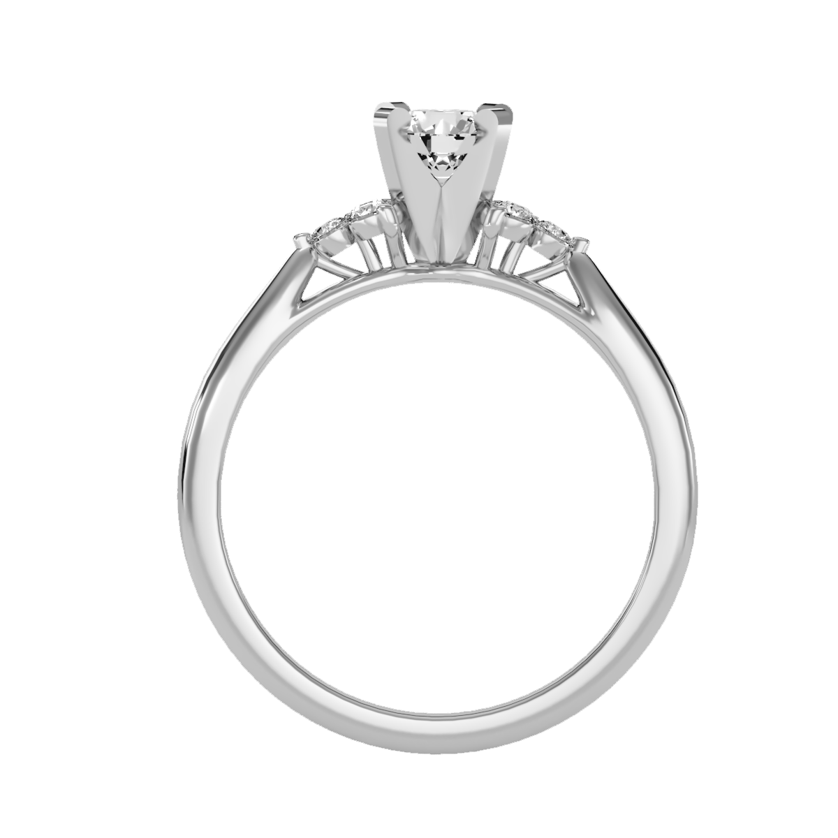 Lumière Beautiful Halo - 0.55 Ct Round Diamond Gold Ring