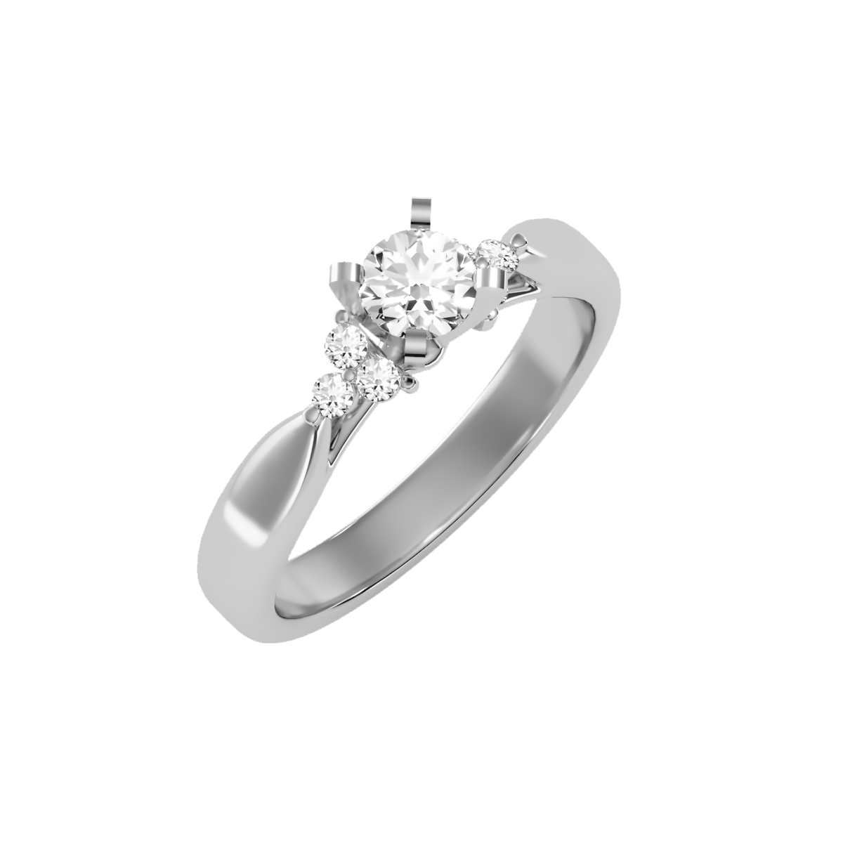 Lumière Beautiful Halo - 0.55 Ct Round Diamond Gold Ring