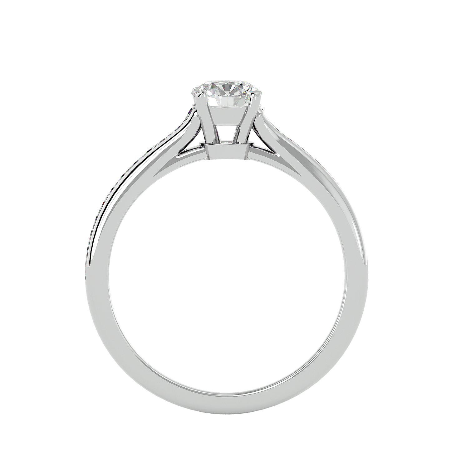 Lumière Beautiful Halo - 0.74 Ct Round Diamond Gold Ring