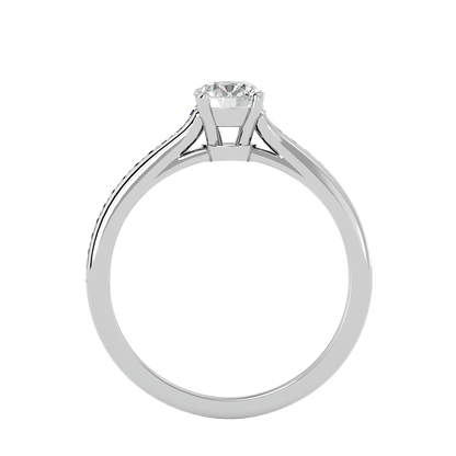 Lumière Beautiful Halo - 0.74 Ct Round Diamond Gold Ring