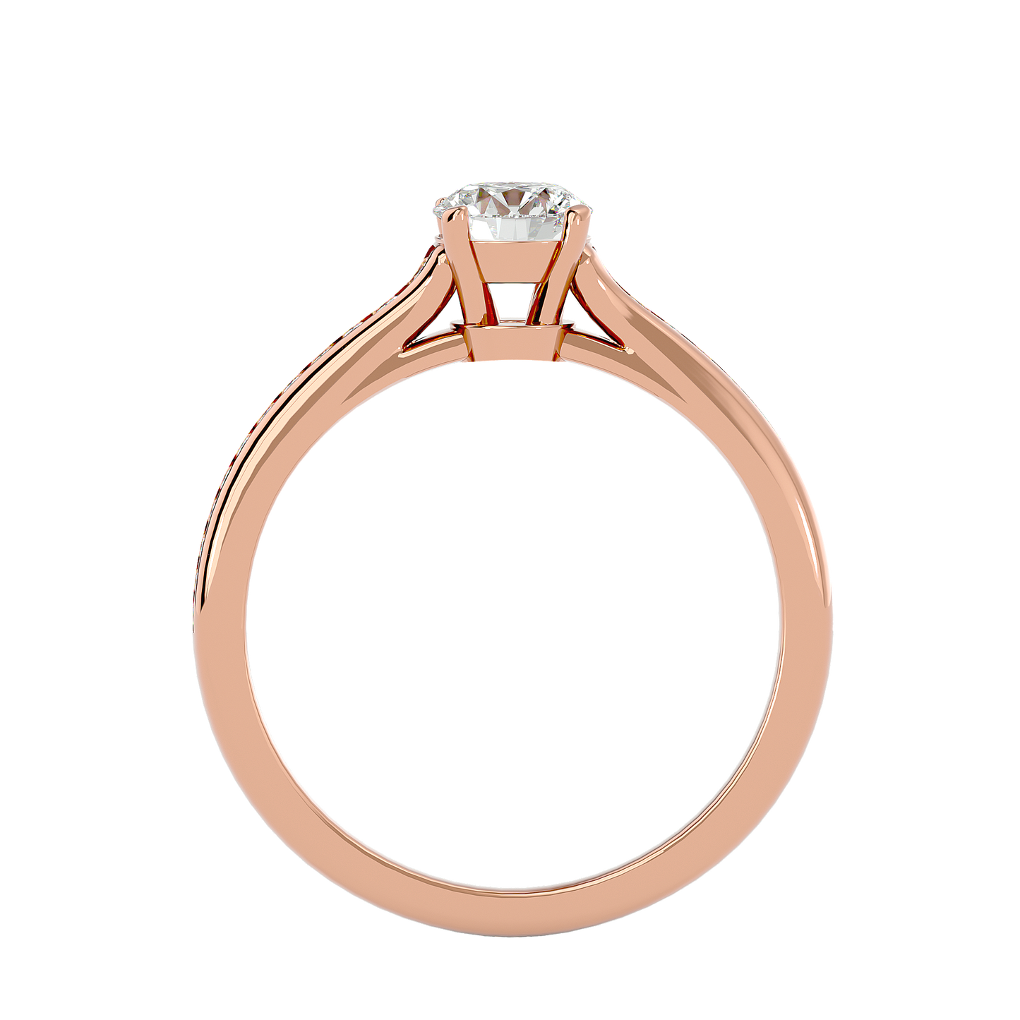 Lumière Beautiful Halo - 0.74 Ct Round Diamond Gold Ring