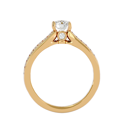 Lumière Beautiful Halo - 1.1 Ct Round Diamond Gold Ring