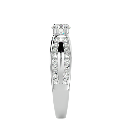 Lumière Beautiful Halo - 1.1 Ct Round Diamond Gold Ring