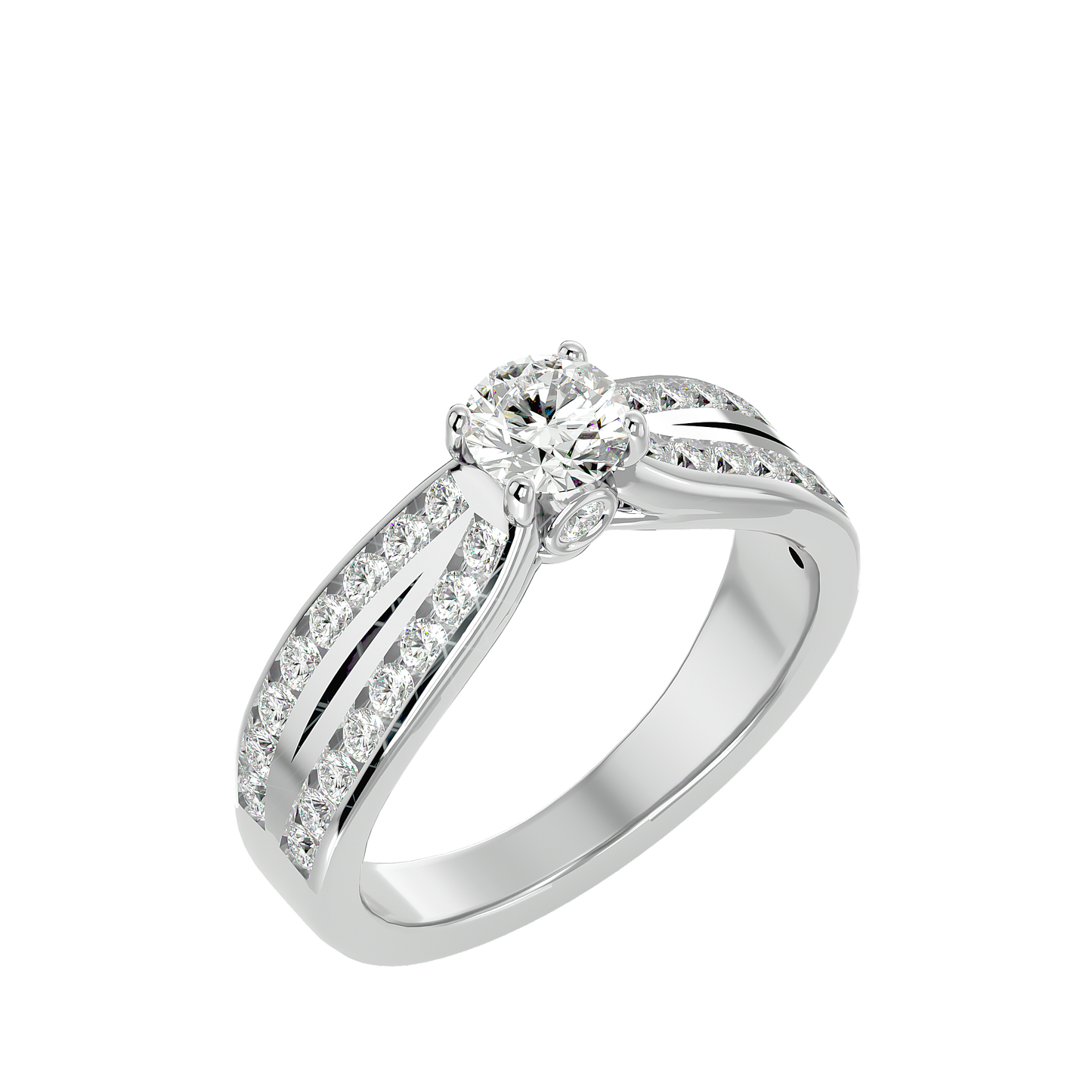 Lumière Beautiful Halo - 1.1 Ct Round Diamond Gold Ring