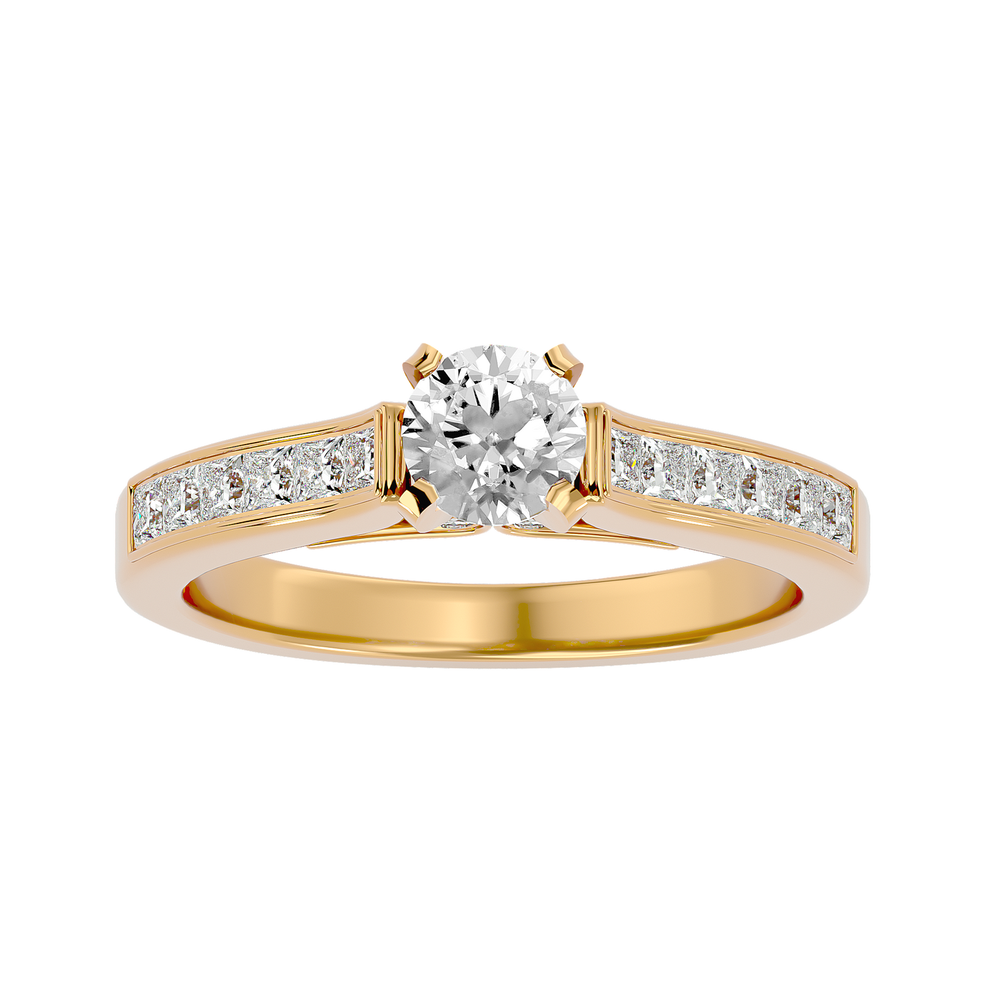 Lumière Beautiful Halo - 1.52 Ct Round Diamond Gold Ring
