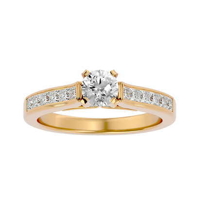 Lumière Beautiful Halo - 1.52 Ct Round Diamond Gold Ring
