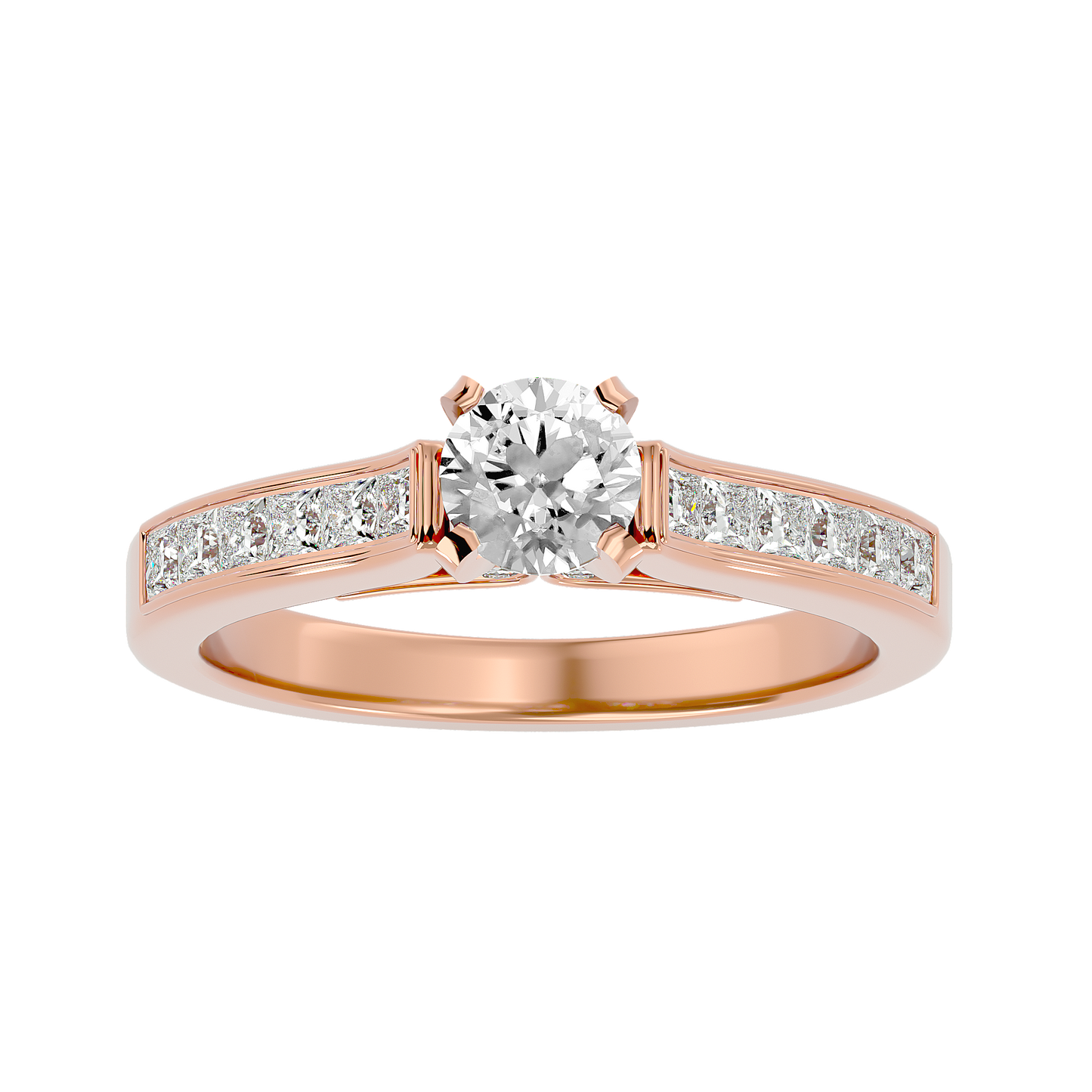 Lumière Beautiful Halo - 1.52 Ct Round Diamond Gold Ring