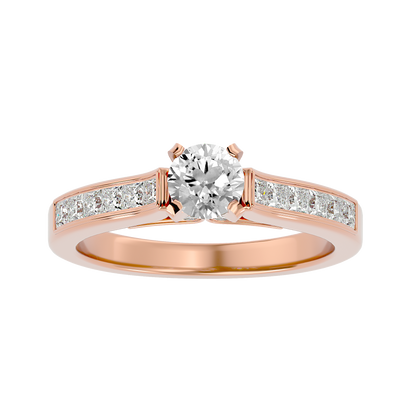 Lumière Beautiful Halo - 1.52 Ct Round Diamond Gold Ring