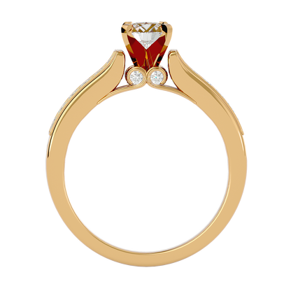 Lumière Beautiful Halo - 1.52 Ct Round Diamond Gold Ring