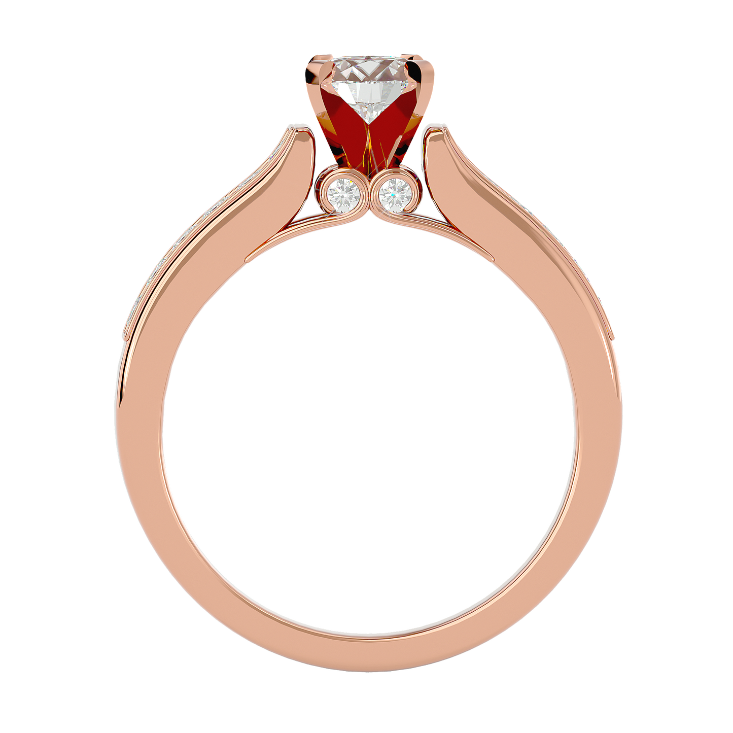 Lumière Beautiful Halo - 1.52 Ct Round Diamond Gold Ring