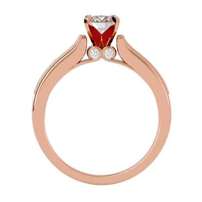 Lumière Beautiful Halo - 1.52 Ct Round Diamond Gold Ring