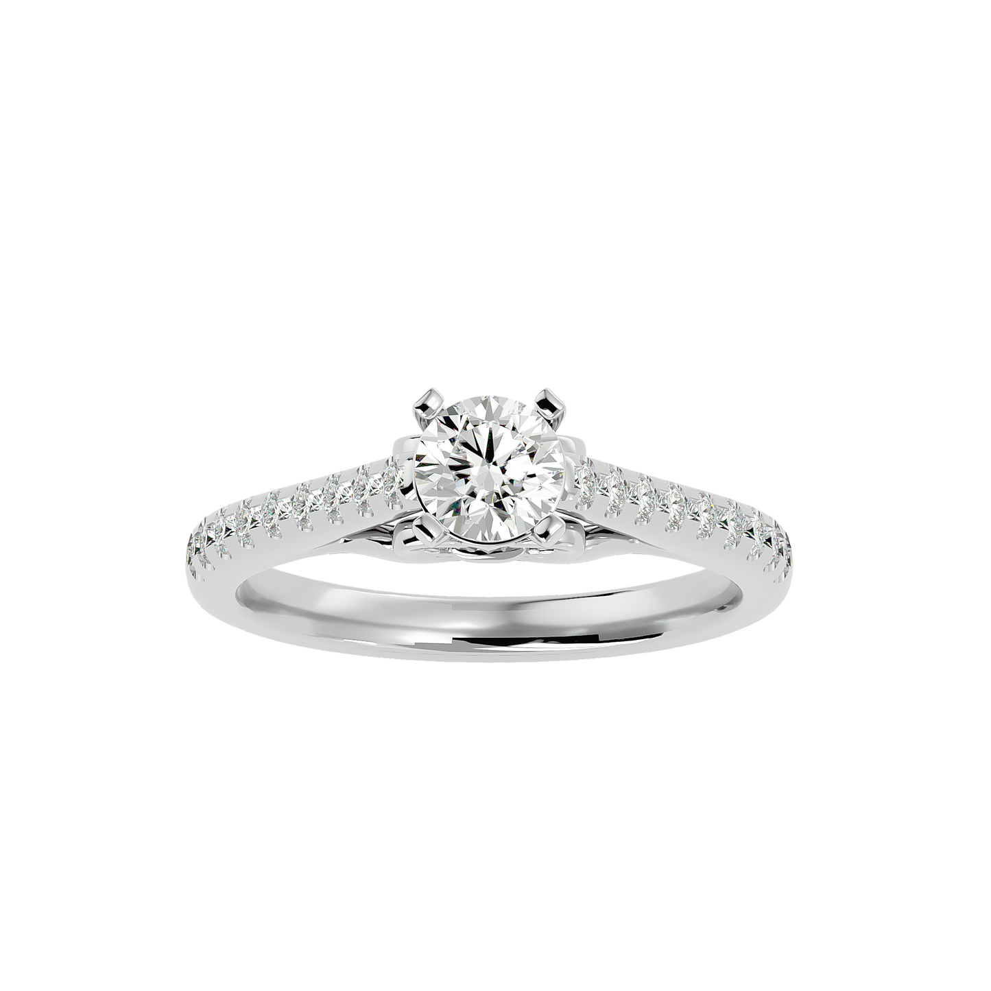Lumière Beautiful Halo - 1.11 Ct Round Diamond Gold Ring