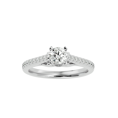 Lumière Beautiful Halo - 1.11 Ct Round Diamond Gold Ring
