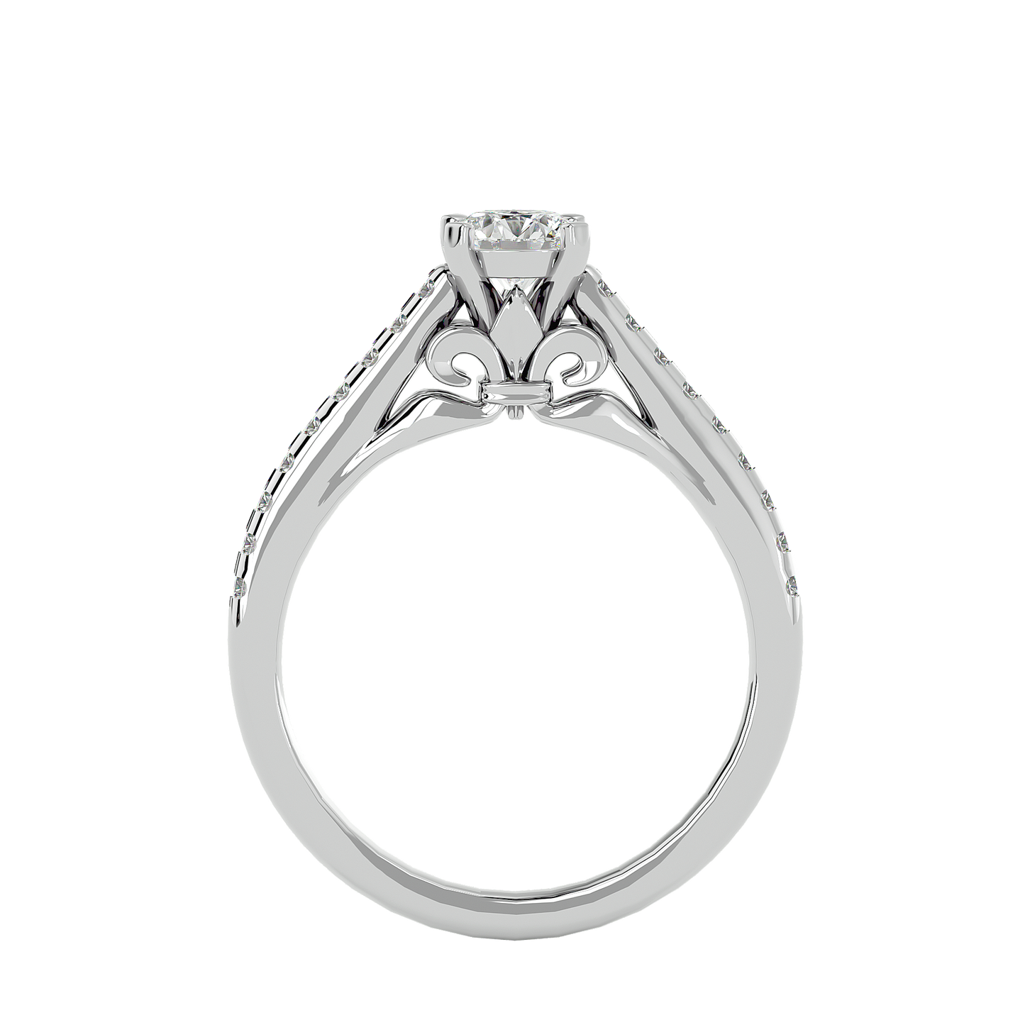 Lumière Beautiful Halo - 1.11 Ct Round Diamond Gold Ring