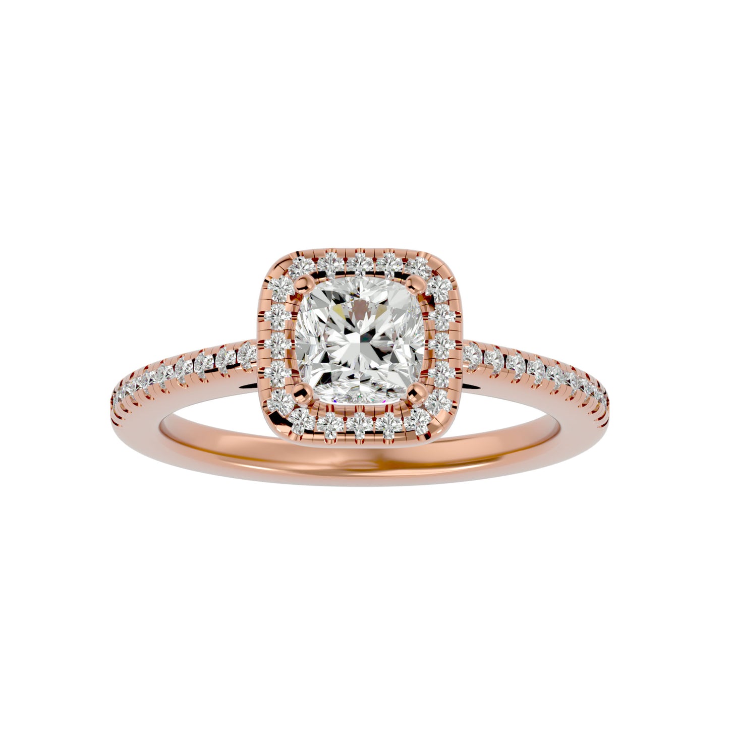 Lumière Beautiful Halo Ring- 1.68 Ct Round Diamond Gold Ring