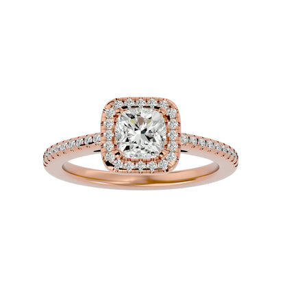 Lumière Beautiful Halo Ring- 1.68 Ct Round Diamond Gold Ring