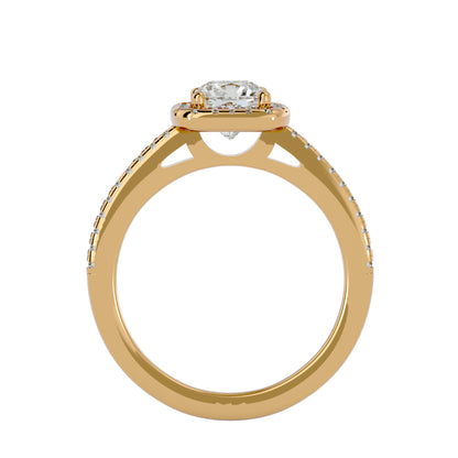 Lumière Beautiful Halo Ring- 1.68 Ct Round Diamond Gold Ring