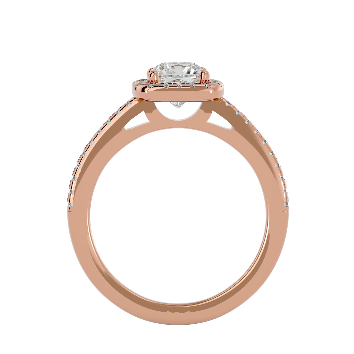 Lumière Beautiful Halo Ring- 1.68 Ct Round Diamond Gold Ring