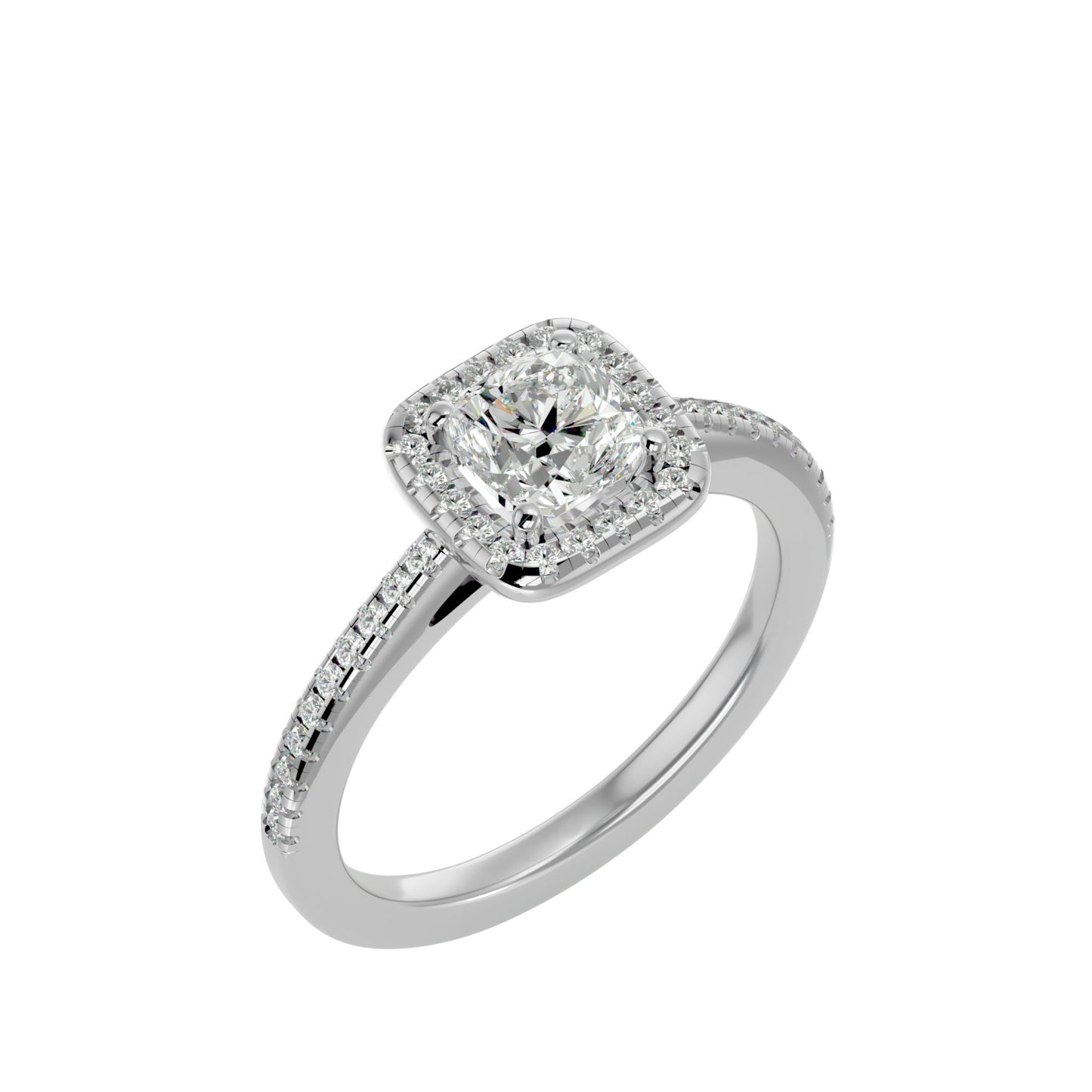 Lumière Beautiful Halo Ring- 1.68 Ct Round Diamond Gold Ring
