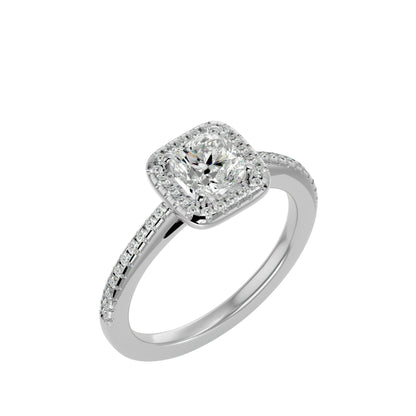 Lumière Beautiful Halo Ring- 1.68 Ct Round Diamond Gold Ring