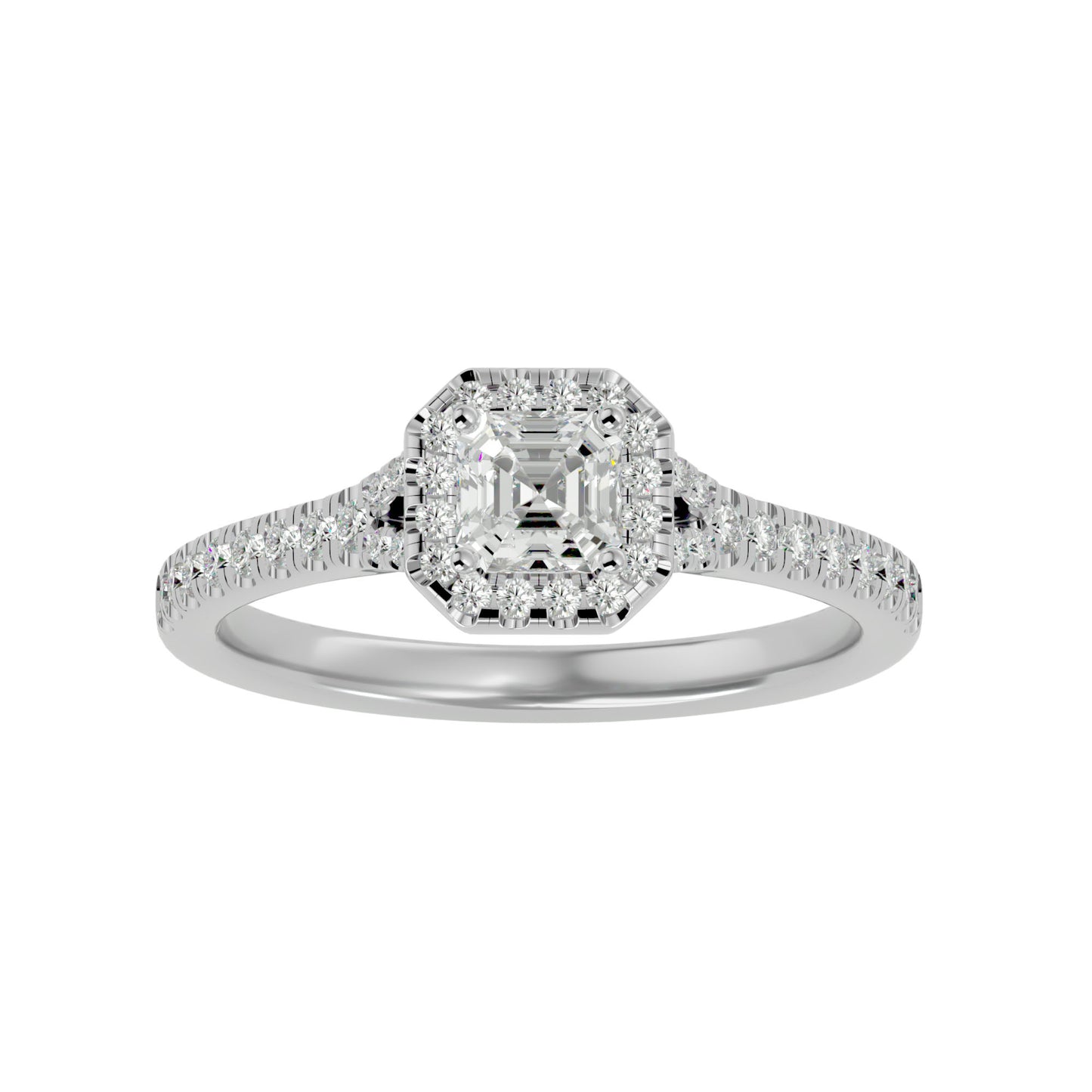 Lumière Beautiful Halo Ring- 0.65 Ct Round Diamond Gold Ring