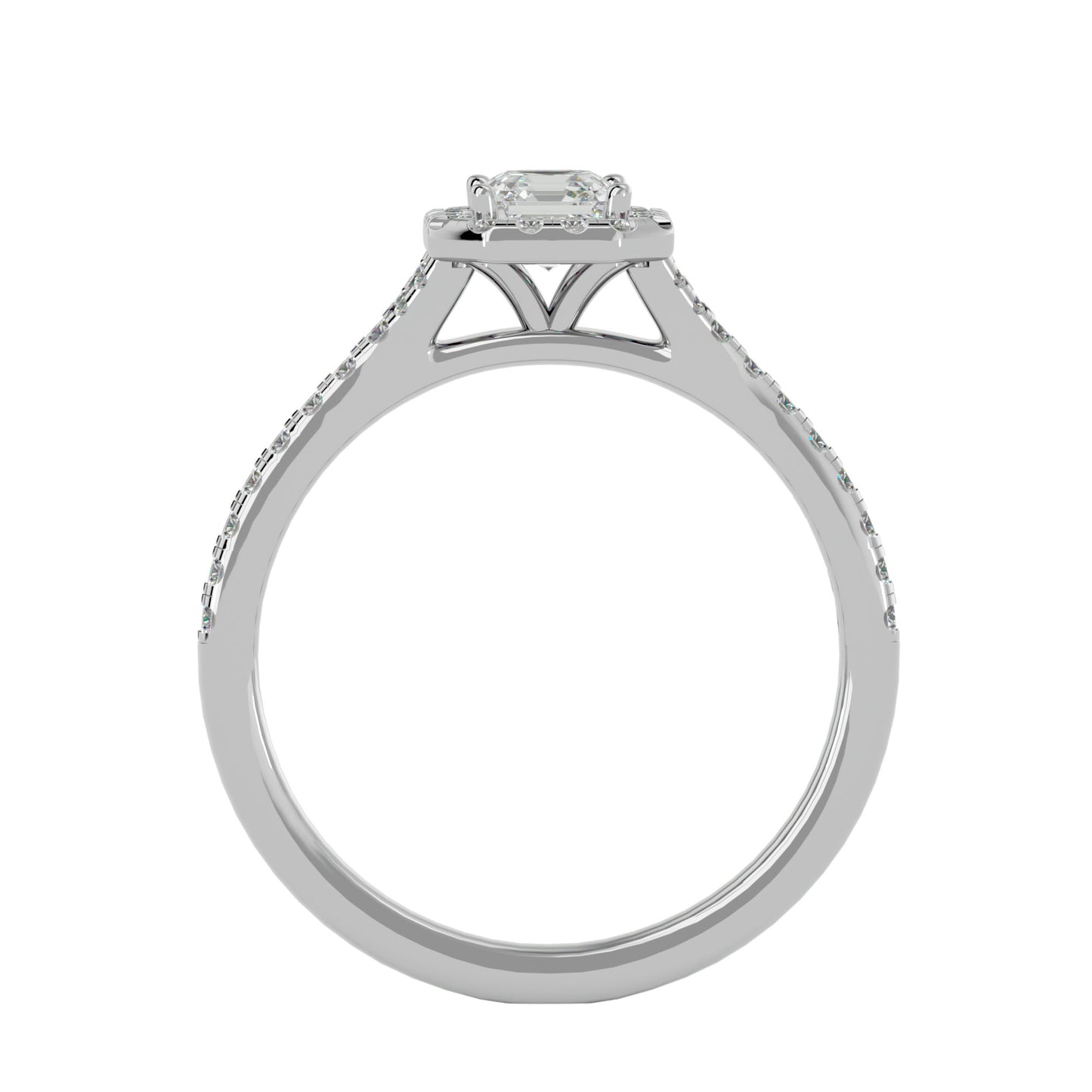 Lumière Beautiful Halo Ring- 0.65 Ct Round Diamond Gold Ring