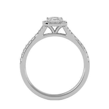 Lumière Beautiful Halo Ring- 0.65 Ct Round Diamond Gold Ring