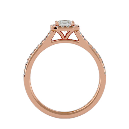 Lumière Beautiful Halo Ring- 0.65 Ct Round Diamond Gold Ring