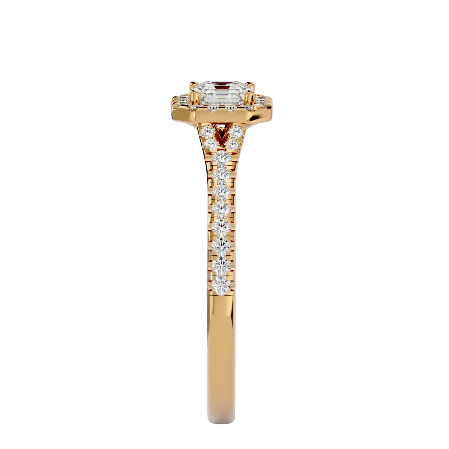 Lumière Beautiful Halo Ring- 0.65 Ct Round Diamond Gold Ring