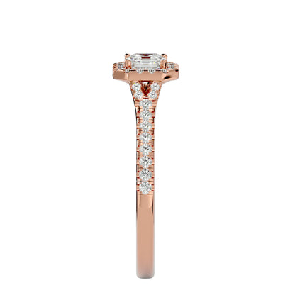 Lumière Beautiful Halo Ring- 0.65 Ct Round Diamond Gold Ring
