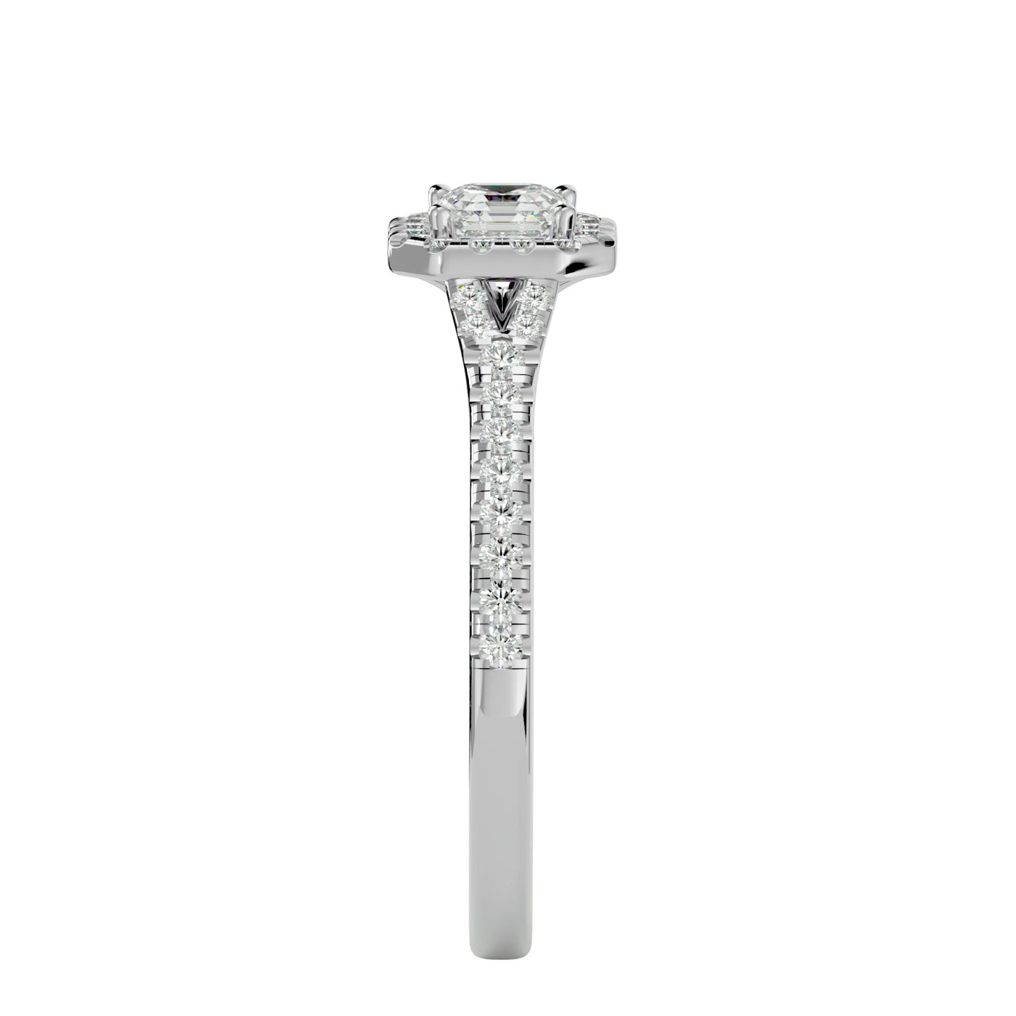Lumière Beautiful Halo Ring- 0.65 Ct Round Diamond Gold Ring