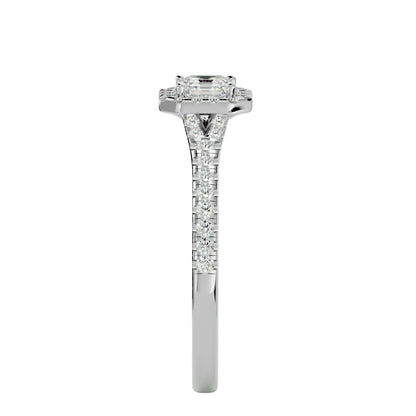Lumière Beautiful Halo Ring- 0.65 Ct Round Diamond Gold Ring