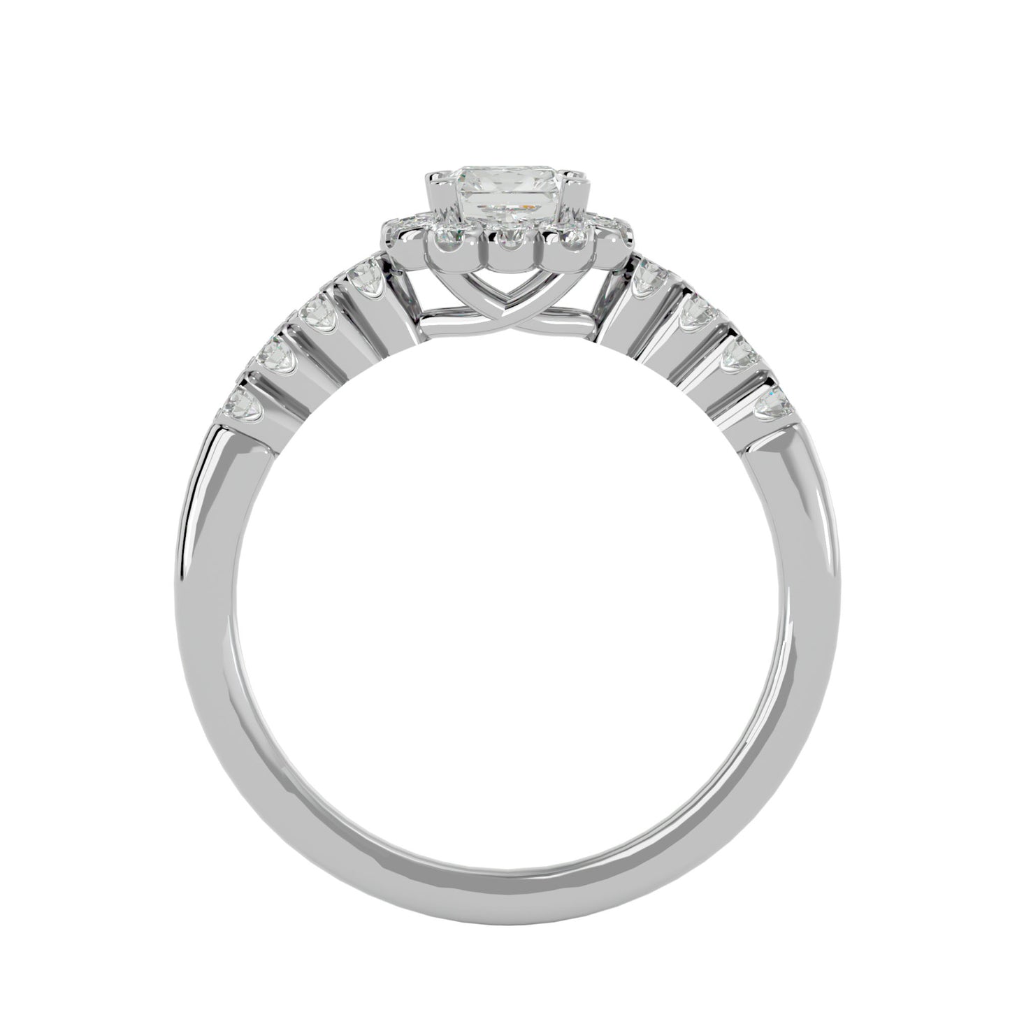 Lumière Beautiful Halo-0.94 Ct Round Diamond Gold Ring