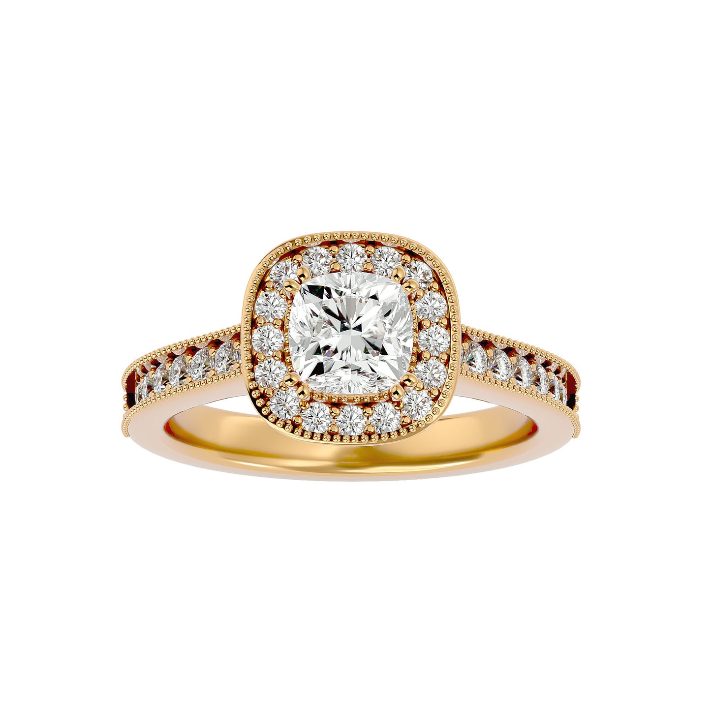 Lumière Beautiful-1.5 Ct Round Diamond Gold Ring