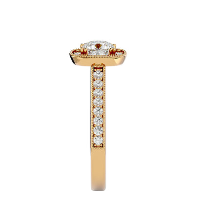 Lumière Beautiful-1.5 Ct Round Diamond Gold Ring