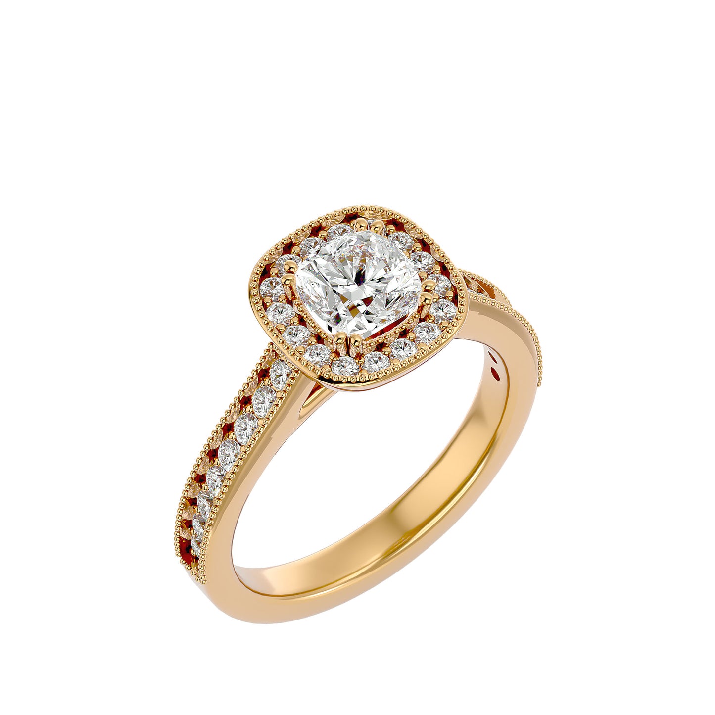 Lumière Beautiful-1.5 Ct Round Diamond Gold Ring