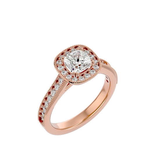Lumière Beautiful-1.5 Ct Round Diamond Gold Ring