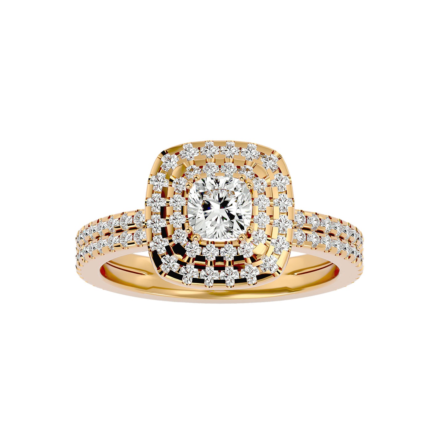 Lumière Beautiful-1.33 Ct Round Diamond Gold Ring