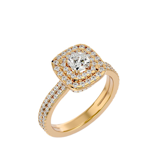 Lumière Beautiful-1.33 Ct Round Diamond Gold Ring