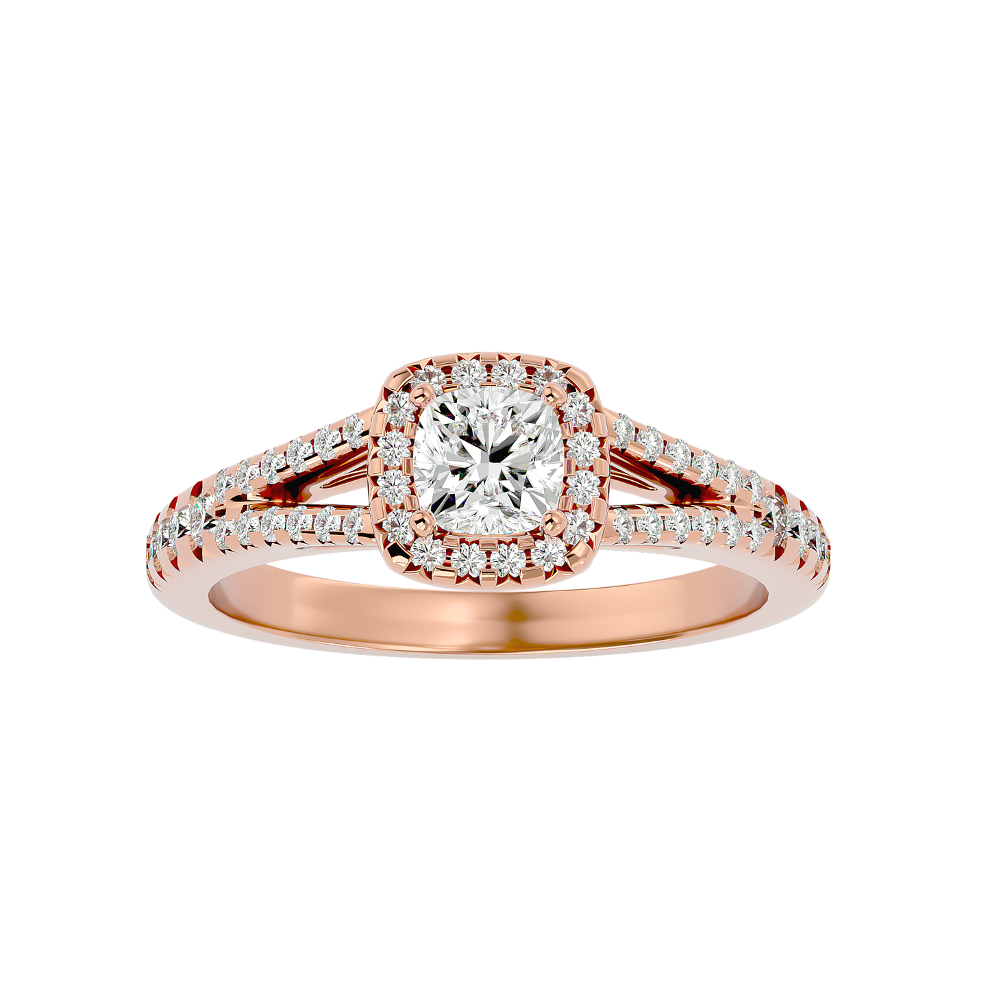 Lumière Beautiful Light Band- 0.98 Ct Round Diamond Gold Ring