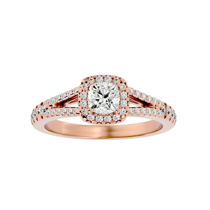 Lumière Beautiful Light Band- 0.98 Ct Round Diamond Gold Ring